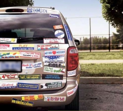 way too many bumper stickers